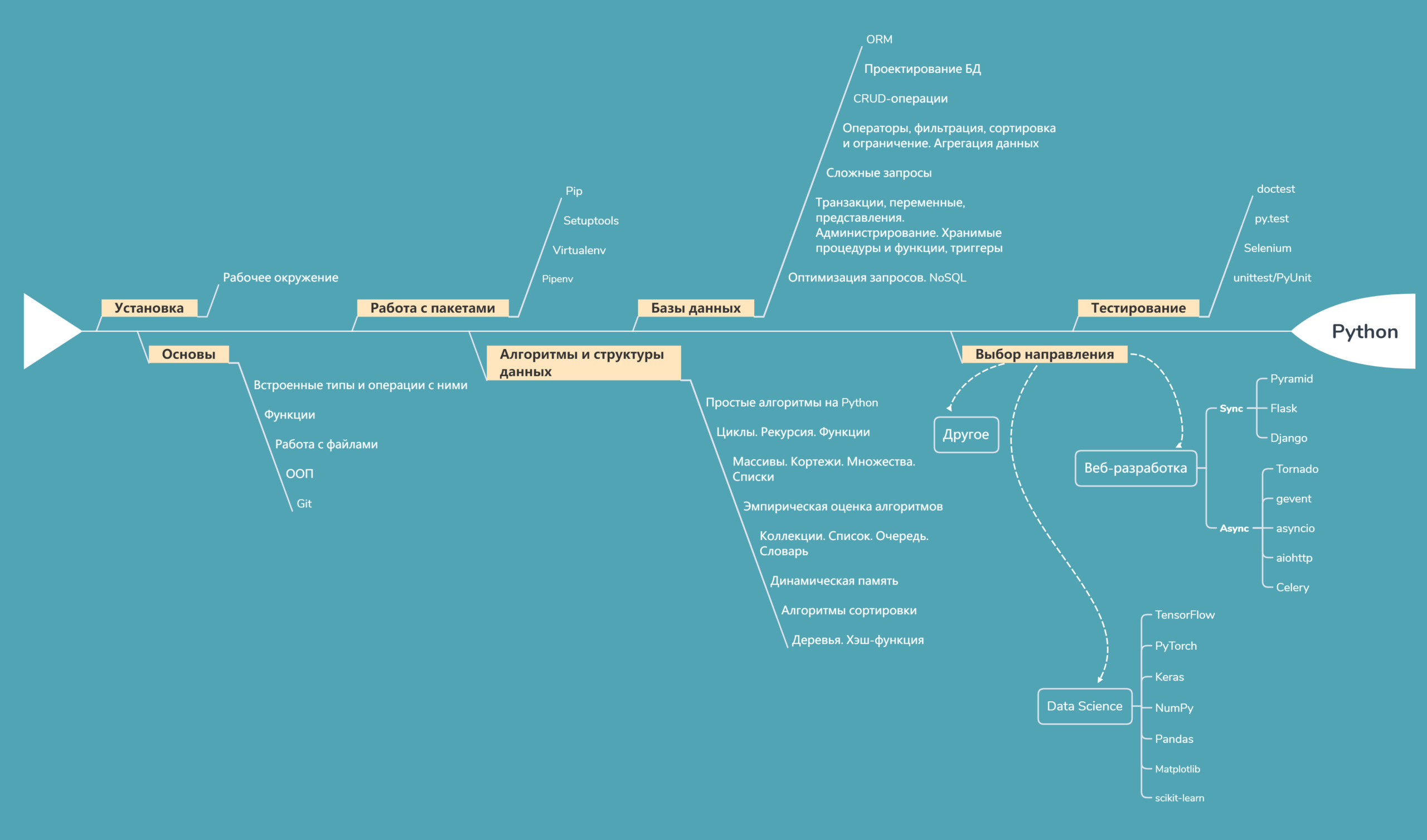 Карта развития направления. Карта изучения Пайтон. Дорожная карта изучения Python программирование. План изучения питона. План изучение языка питон.